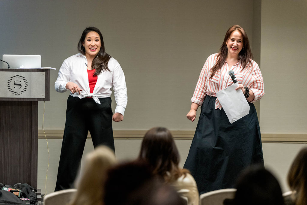 Maddy Gabor and Lauren Yee of Betterment Works lead their session at NACE Experience 2024